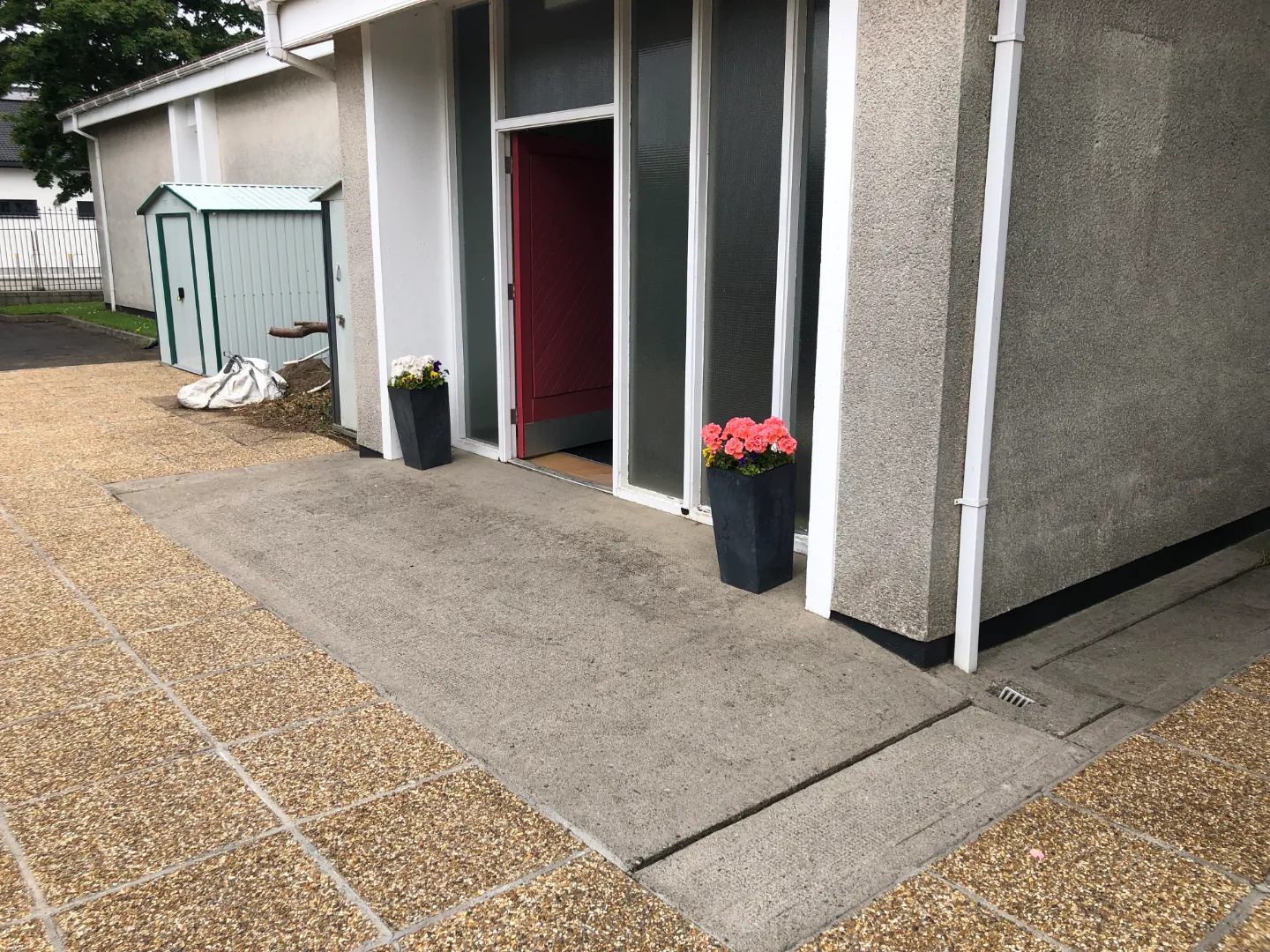 Church surface entrance area before cleaning