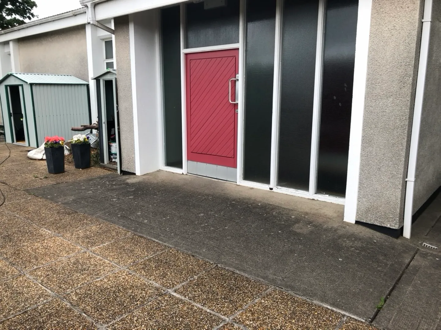 Church surface entrance area before cleaning